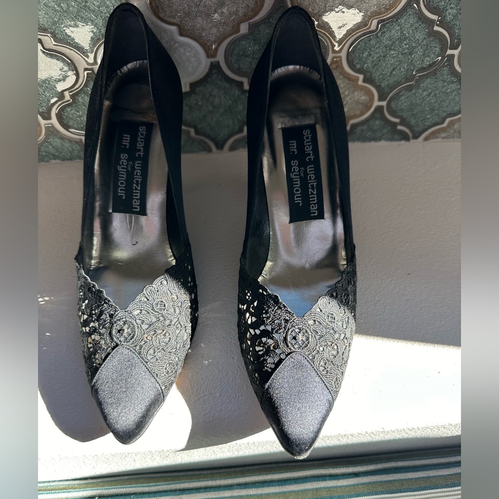 Stuart Weitzman Lace and Satin Shoes